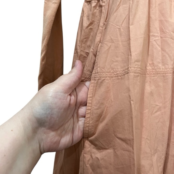 Everlane Medium The Long-Sleeve Riviera Dress Supima Cotton Ballerina R1 - Picture 3 of 7